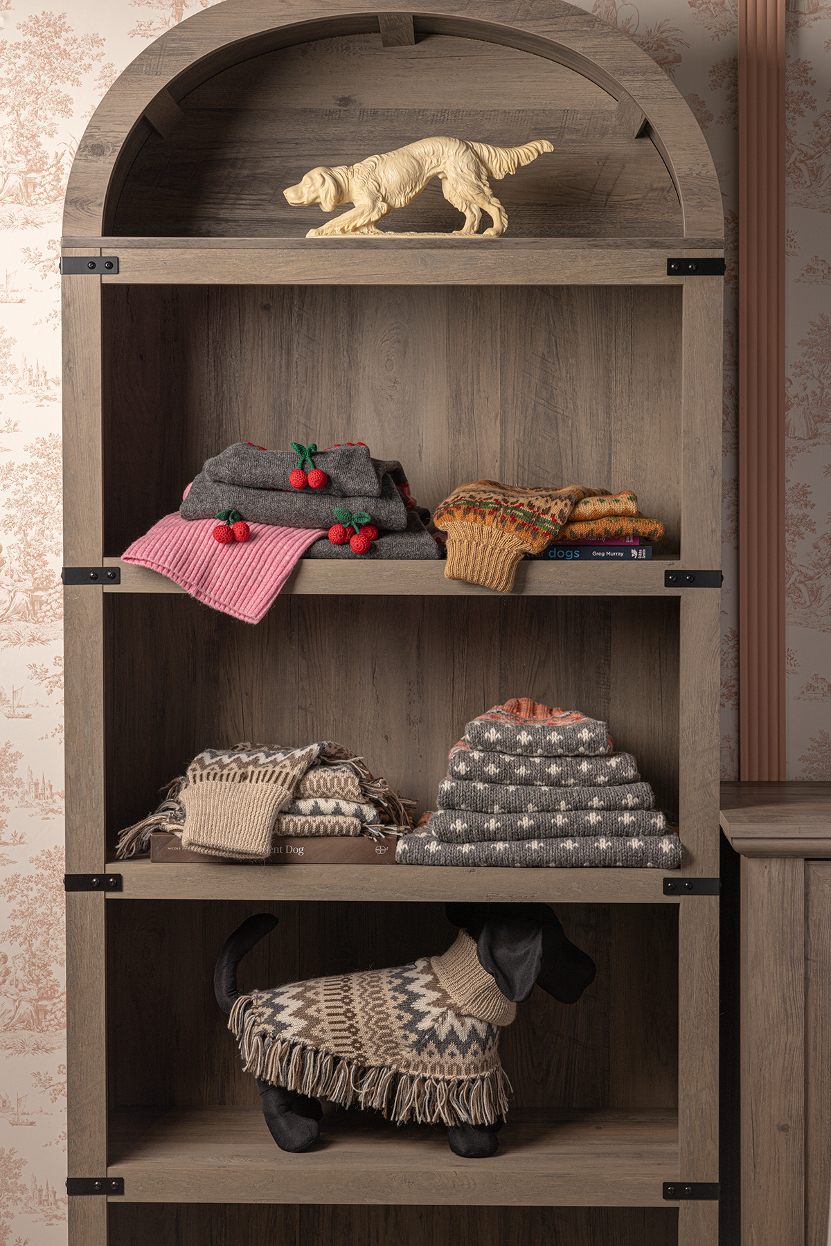 Peach Fair Isle Dog Sweater