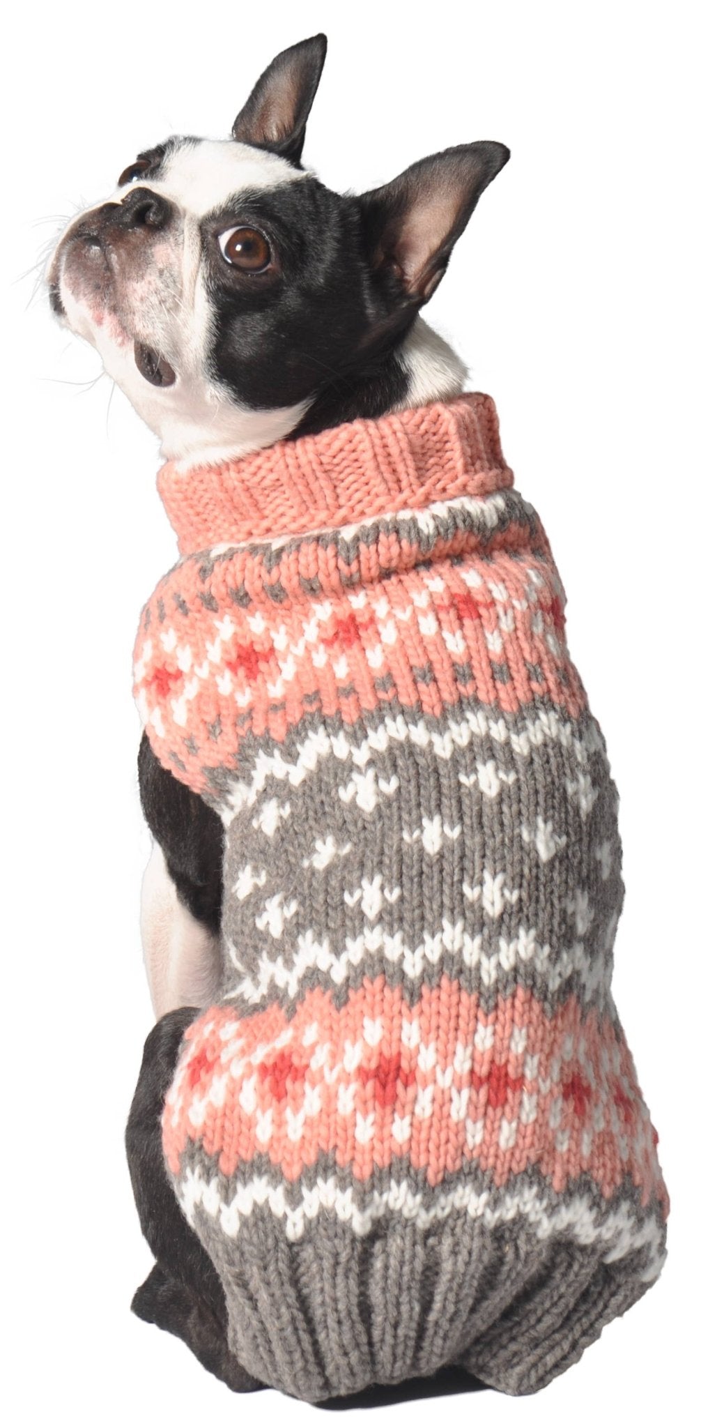 Peach Fairisle Dog Sweater - THE BOXER