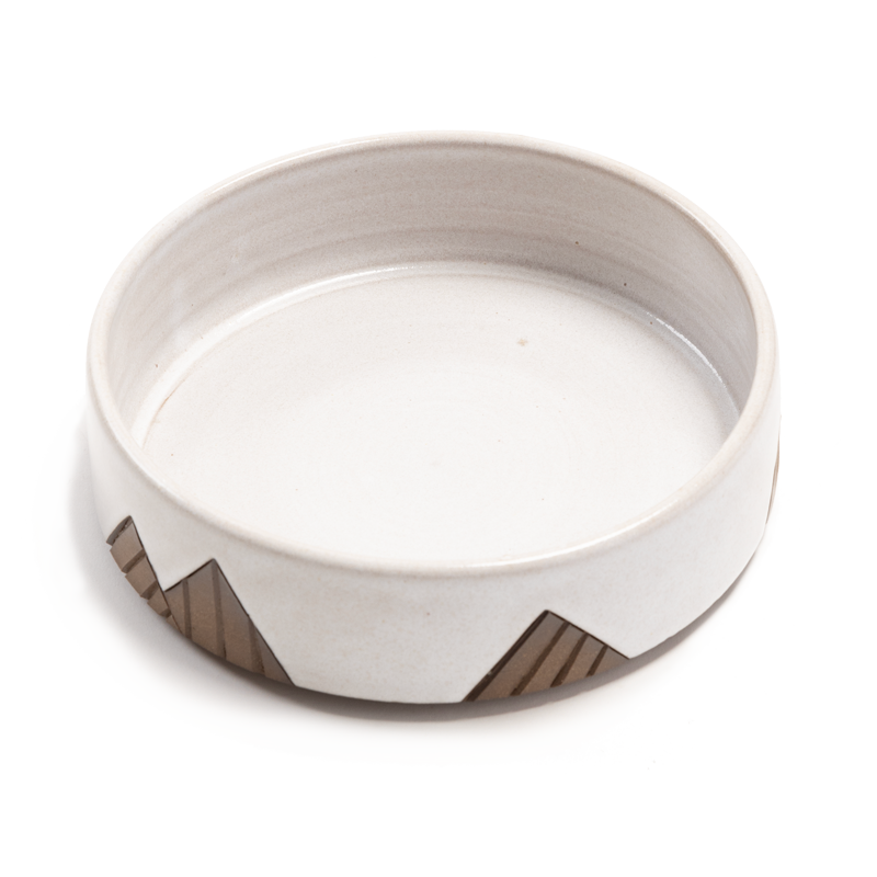 Carved Ceramic Mountain Bowl