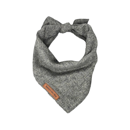 Charcoal Herringbone Dog Bandana