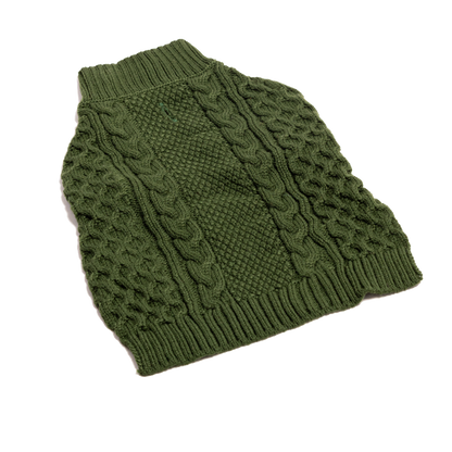 Hunter Green Cableknit Turtleneck