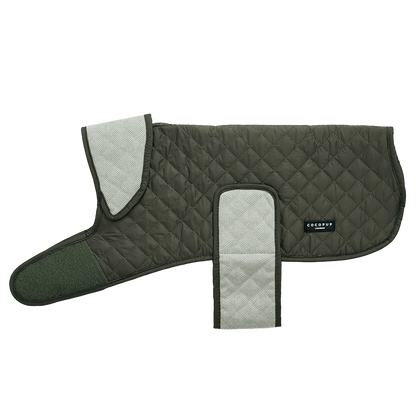 Quilted Dog Coat - Moss Green