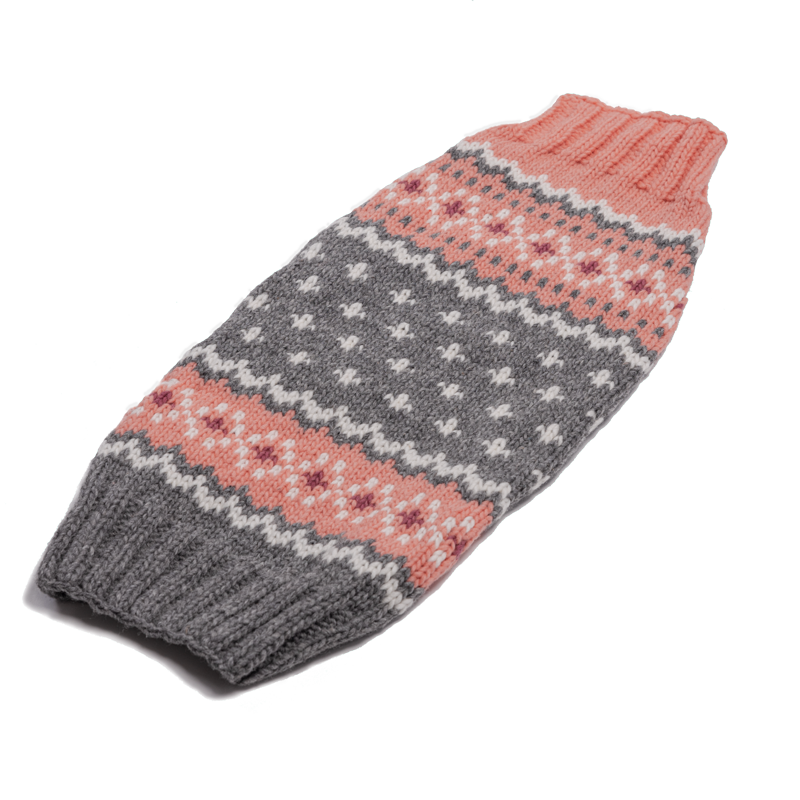 Peach Fair Isle Dog Sweater
