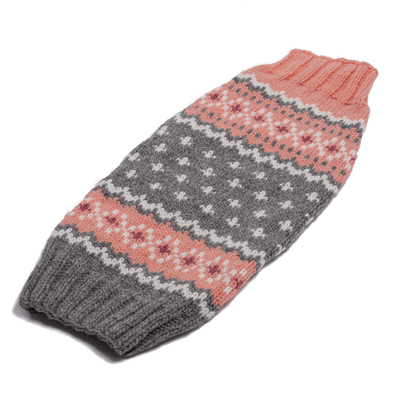 Peach Fair Isle Dog Sweater