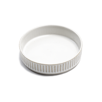 White Scalloped Stoneware Bowl