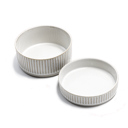 White Scalloped Stoneware Bowl