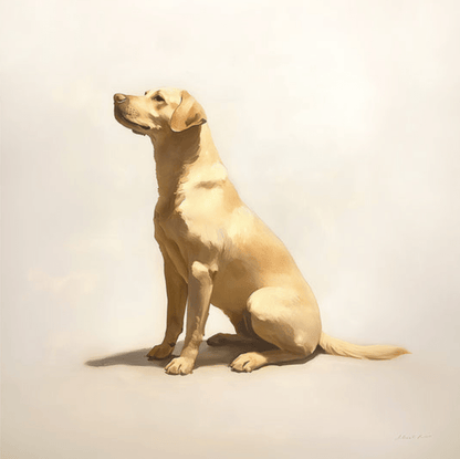 A Seated Yellow Lab Framed Print - THE BOXER