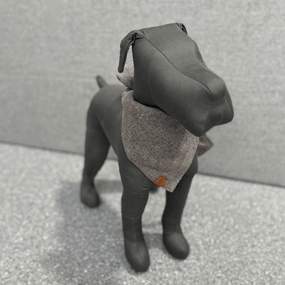 Charcoal Herringbone Dog Bandana - THE BOXER