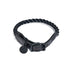Cotton Rope & Leather Dog Collar - Black Matte - THE BOXER