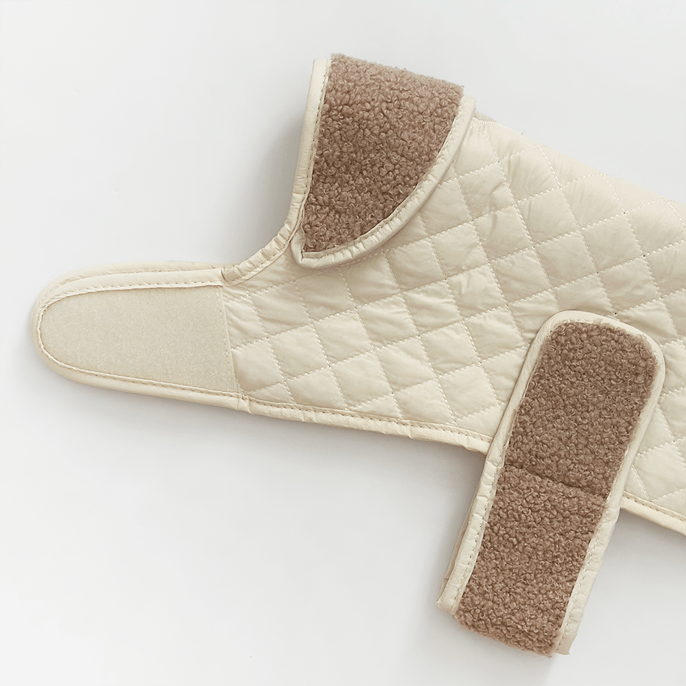 LUXE Quilted Dog Coat - Creamy Chai - THE BOXER