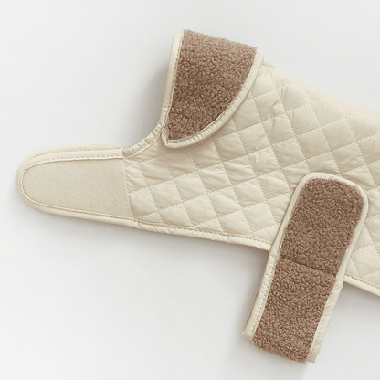 LUXE Quilted Dog Coat - Creamy Chai - THE BOXER