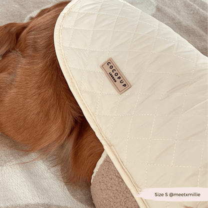 LUXE Quilted Dog Coat - Creamy Chai - THE BOXER