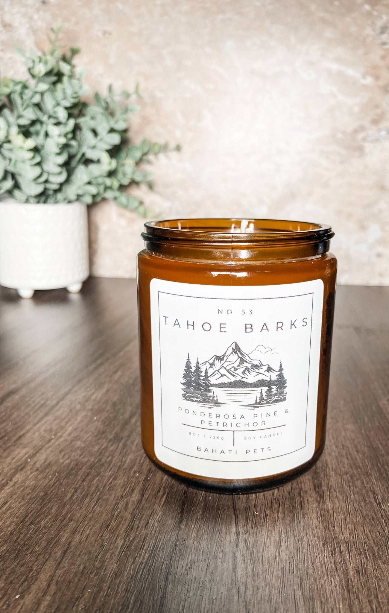Tahoe Barks 8 ounce Odor Eliminating Soy Candle - THE BOXER