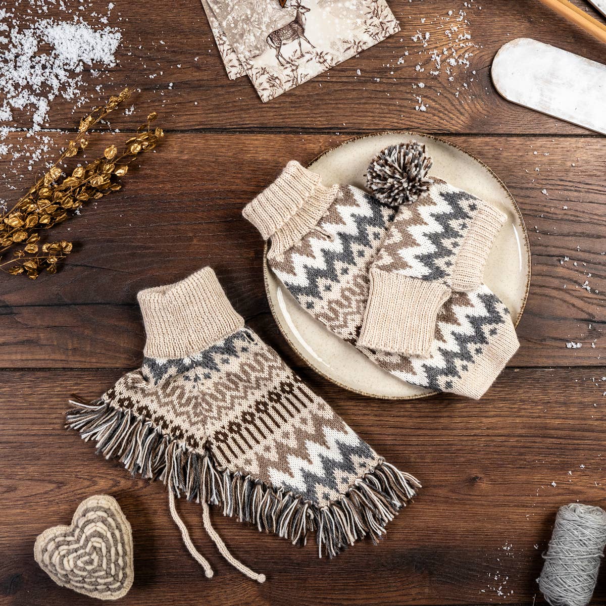 Woolly Winter Alpaca Dog Poncho - THE BOXER